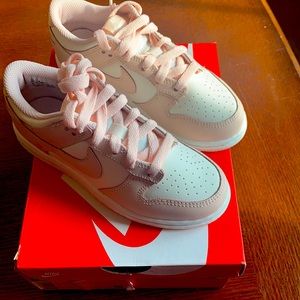 NIKE DUNK LOW (PS) size 13c, color Sail/orange pearl. New in box. Never worn.